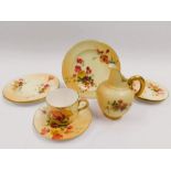 A collection of Royal Worcester blush ivory porcelain to include; a small handled jug marked no.