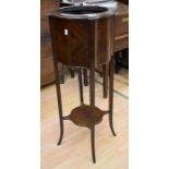 An early 20th century mahogany plant stand, together with an early 19th century tilt-top wine