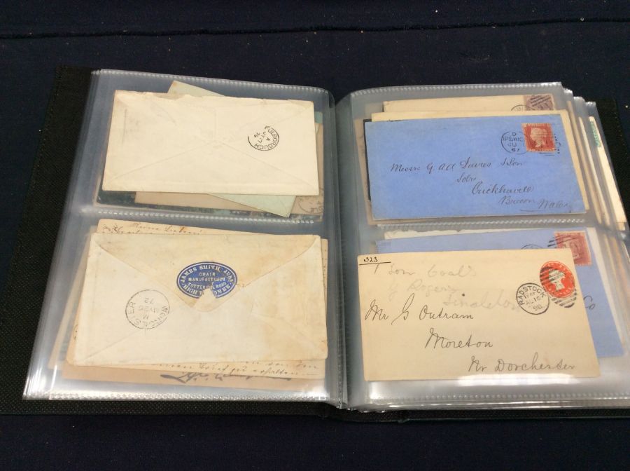 Five albums containing a vast quantity of covers with many Victorian stamps including 1d reds and - Image 12 of 15