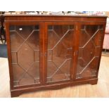 Two similar (but not matching) reproduction Georgian style glazed display cabinets in mahogany,