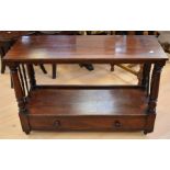 A small mahogany Victorian buffet-style stand, together with an oak sidetable/stand, an Edwardian