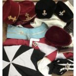 Large Collection of Masonic Regalia including Hats, Aprons, Cloaks, Sashes, Belts with other