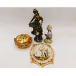 A quantity of various ceramic items, including a pair of signed hand-painted tureens, 2 items of