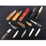 Collection of early 20th Century pen knives and watch knives