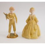 Two Royal Worcester figures including Grandmothers Dress and the Parakeet