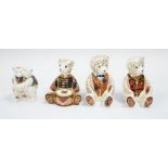 4 large Royal Crown Derby teddy bears