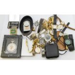 A collection of vintage and later wristwatches to include a gents gold plated Rotary bracelet watch,