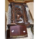 A German 19th century mahogany 8-day wall clock, together with an Edwardian 8-day mantel clock