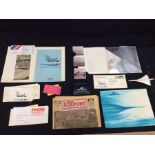 Collection of Concorde ephemera including photographs, travel bag, paperwork, neck scarf and