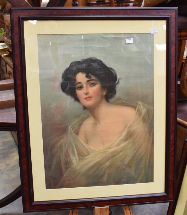 Late 19th century prints and a portrait of a 1940s-era lady - Image 4 of 4