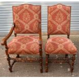 Two reproduction upholstered chairs