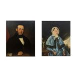 Victorian School Portrait of a Gentleman and a Lady, a pair  both 73 x 60.2 cm, framed (2)