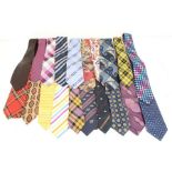 Collection of vintage ties including military and tartan