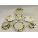 A Royal Doulton "Arcadia" six place dinner service including: dinner and side plates, soup bowls and