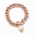 A Victorian 9ct rose gold bracelet, comprising polished and textured links, width approx 12mm,