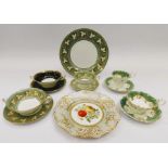 A part tea service in the Spode/Coalport manner, 19th century, comprising cups, saucers, slop bowl