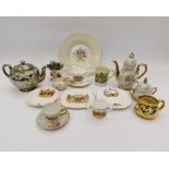 A collection of mixed mid 20th Century Staffordshire wares including cabinet plates, teapots,