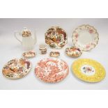 Thirteen pieces of Royal Crown Derby ware, a Worcester plate and Royal Albert coffee pot