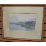 A mid-20th century watercolour of a coastal scene of Blackpool Sands, signed Mark Gibbons, and