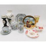 A mixed collection of ceramics, to include Spode, Franklin Mint, Czech pieces etc (2 boxes)