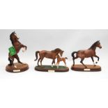 Royal Doulton - A group of 3 matte glaze horses