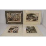 A small collection of four hand tinted 19th century plates from books to include; Reception of the