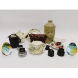 Collectors' lot including Foley part tea service, Beswick style bull and assorted lenses
