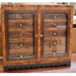 A Georgian collectors cabinet in  mahogany with inlaid detail (with key).