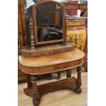 Two differing early 20th century mahogany bedside cabinets, together with a mid-Victorian dressing