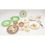 A collection of Royal Crown Derby to include; One Imari 2451 plate, two Imari pin dishes, a W.E.J.