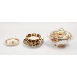 A Royal Crown Derby 1128 cup and saucer - second quality, with an Olde Avesbury sauce dish and a