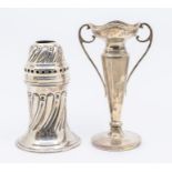 A Victorian silver Table Lighter, spiral fluted with spreading base, stamped 749/00 PATENT, 346,