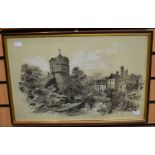A pencil and chalk drawing of Chester, circa 1904, signed and framed