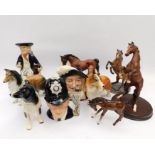 Royal Doulton - Toby jugs, horses, together with other items.