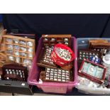 Large collection of mixed collectors' thimbles along with display trays, stands etc.