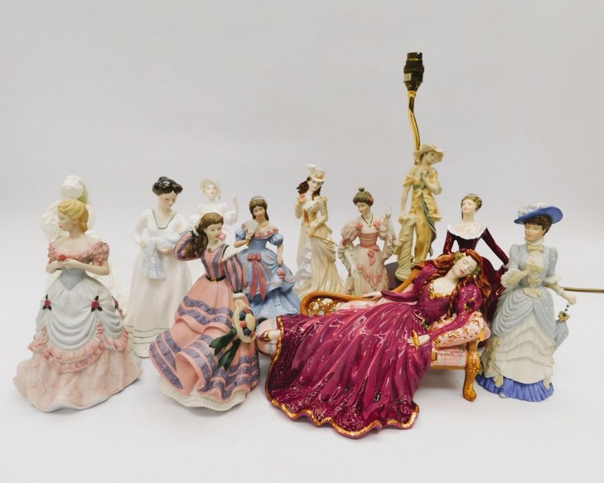A collection of figurines - to include Royal Worcester, Royal Doulton, Wedgewood and Franklin