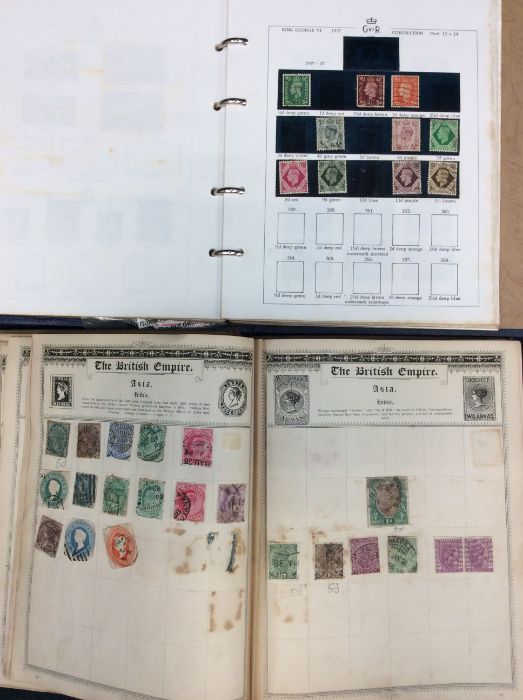 Carton containing a broad mix of albums  and loose stamps in packets, containing older sets and - Image 9 of 12