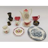A small collection of white Shelly china to include tea cups and saucers, side plates, (two cups