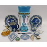 A collection of mixed Staffordshire china wares, including Wedgwood Jasperware - boxed - other