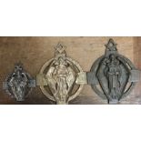 Three WW1 Masonic Memorial Plaques, two cast metal and one in a composite, the small plated plaque