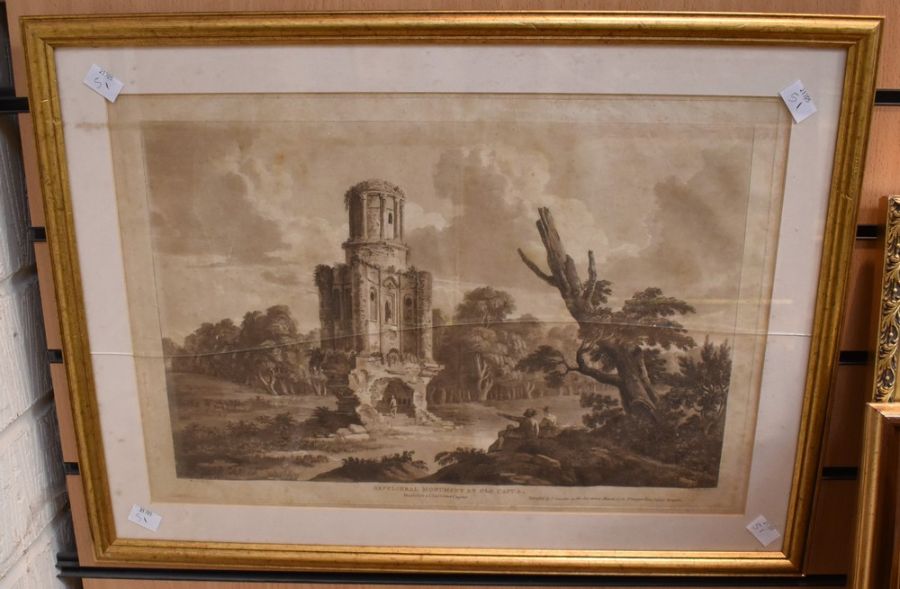 Paul RA (1730-1809) Sepulchral Monument at Old Capua, an etching 1778 (foxing and broken glass)