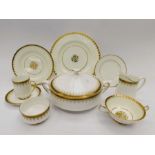 Royal Paragon china dinner and tea service white and gilt ground