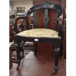 George III Oak armchair with padded seat