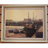 Don Micklethwaite - (B1936) a pair of oil boards of Scarborough, both signed by the artist.
