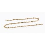 A 9ct gold fetter & knot link chain necklace, width approx 4mm, length approx 19'', weight approx