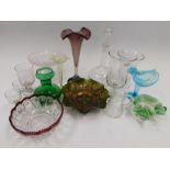 Glassware: a collection of 19th and 20th century glassware, to include vase and coloured glass, a