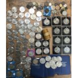 Large collection of Commemorative Crowns and other coins including 1935 & 1951 Crowns, a full roll