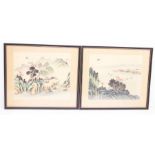 Two Chinese mid 20th Century watercolours signed by the artist