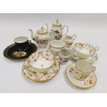 A collection of Continental ceramics to include; Dresden part coffee set including the coffee pot