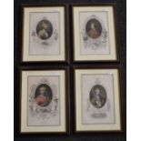 A collection of framed prints: Kings of Britain, Lord Nelson, Mabel Lucie Attwell, and others,